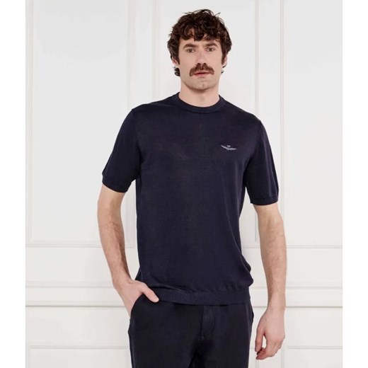 Aeronautica Militare Lniany sweter | Regular Fit ze sklepu Gomez Fashion Store w kategorii Swetry męskie - zdjęcie 185006684