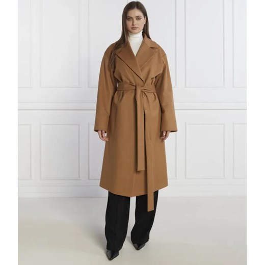 HUGO Wełniany płaszcz Mabellina | z dodatkiem kaszmiru ze sklepu Gomez Fashion Store w kategorii Płaszcze damskie - zdjęcie 185007912