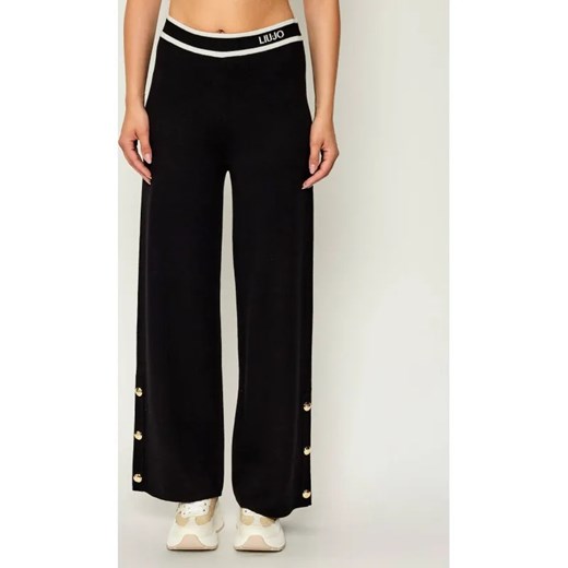 Liu Jo Sport Spodnie dzianinowe | Relaxed fit | z dodatkiem jedwabiu ze sklepu Gomez Fashion Store w kategorii Spodnie damskie - zdjęcie 185009452
