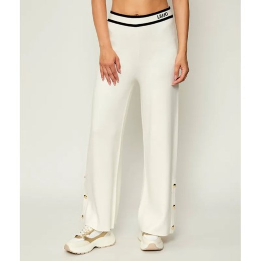 Liu Jo Sport Spodnie dzianinowe | Relaxed fit | z dodatkiem jedwabiu ze sklepu Gomez Fashion Store w kategorii Spodnie damskie - zdjęcie 185009513
