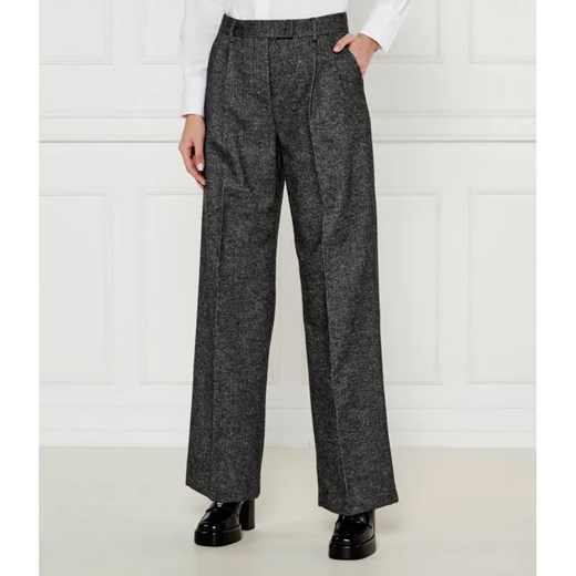 MAX&Co. Wełniane spodnie ESULE | flare fit ze sklepu Gomez Fashion Store w kategorii Spodnie damskie - zdjęcie 185010572