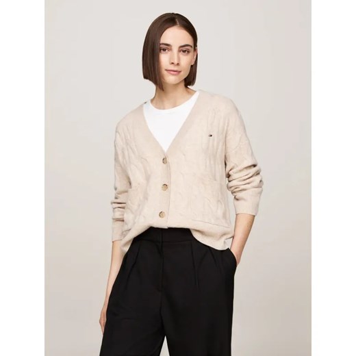 Tommy Hilfiger Wełniany kardigan | Regular Fit ze sklepu Gomez Fashion Store w kategorii Swetry damskie - zdjęcie 185010683