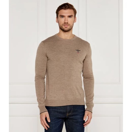 Aeronautica Militare Wełniany sweter | Regular Fit ze sklepu Gomez Fashion Store w kategorii Swetry męskie - zdjęcie 185011081