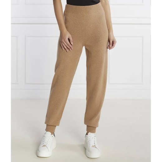 TWINSET Wełniane spodnie dzianinowe | Regular Fit | z dodatkiem kaszmiru ze sklepu Gomez Fashion Store w kategorii Spodnie damskie - zdjęcie 185011624