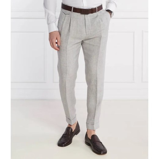 Windsor Lniane spodnie chino 13 Sapo | Slim Fit ze sklepu Gomez Fashion Store w kategorii Spodnie męskie - zdjęcie 185012462