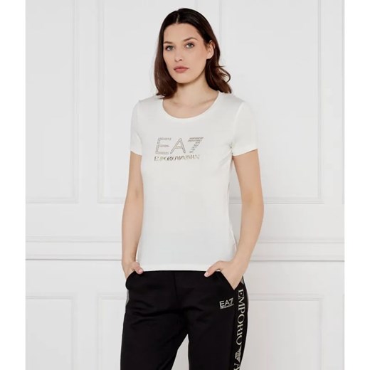 EA7 T-shirt | Slim Fit ze sklepu Gomez Fashion Store w kategorii Bluzki damskie - zdjęcie 185013704