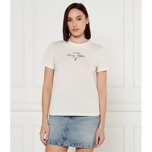 Tommy Hilfiger T-shirt | Regular Fit ze sklepu Gomez Fashion Store w kategorii Bluzki damskie - zdjęcie 185013963