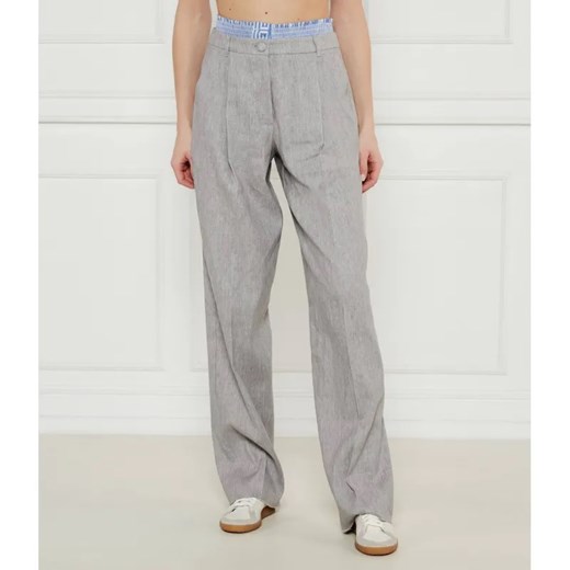 Marella SPORT Lniane spodnie Autocar | flare fit ze sklepu Gomez Fashion Store w kategorii Spodnie damskie - zdjęcie 185014040