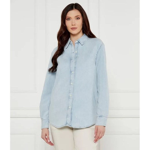 Calvin Klein Jeansowa koszula | Regular Fit | z dodatkiem lnu ze sklepu Gomez Fashion Store w kategorii Koszule damskie - zdjęcie 185014084