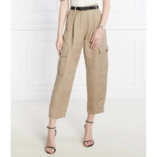 Marella SPORT Spodnie cargo GIADA | Relaxed fit | z dodatkiem lnu ze sklepu Gomez Fashion Store w kategorii Spodnie damskie - zdjęcie 185014433