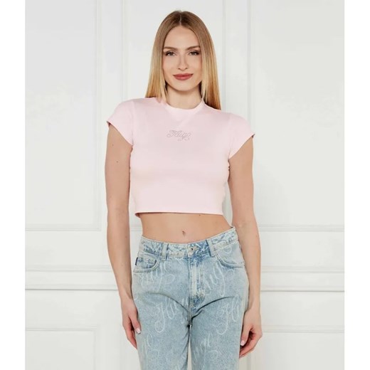 Hugo Blue T-shirt Dome_B | Cropped Fit ze sklepu Gomez Fashion Store w kategorii Bluzki damskie - zdjęcie 185014440
