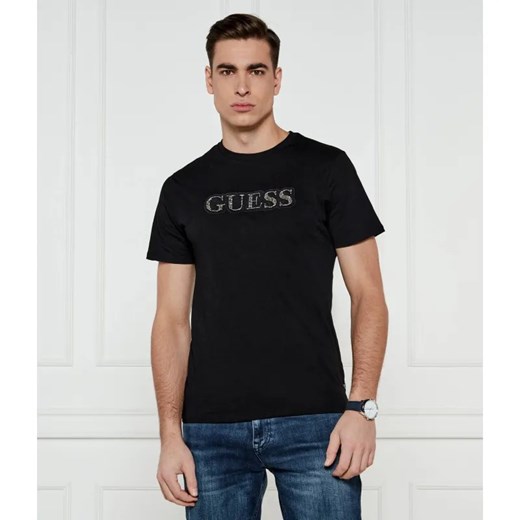 GUESS T-shirt EMBELLISHED LOGO | Slim Fit ze sklepu Gomez Fashion Store w kategorii T-shirty męskie - zdjęcie 185014472