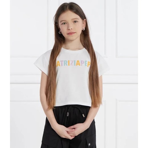 Patrizia Pepe T-shirt MAGLIA | Cropped Fit ze sklepu Gomez Fashion Store w kategorii Bluzki dziewczęce - zdjęcie 185015032