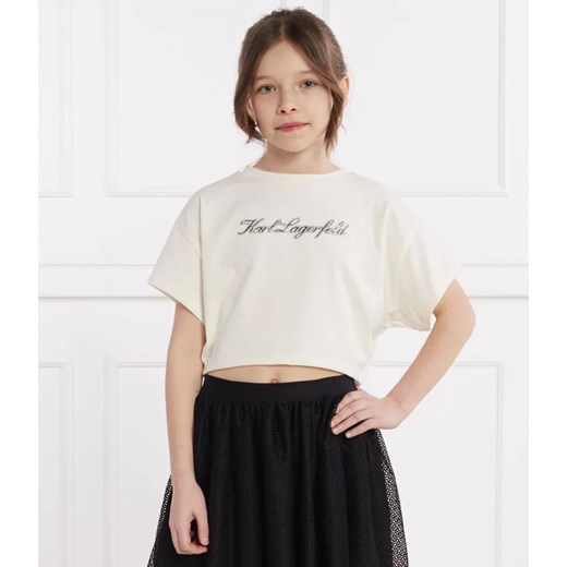Karl Lagerfeld Kids T-shirt | Cropped Fit ze sklepu Gomez Fashion Store w kategorii Bluzki dziewczęce - zdjęcie 185015373