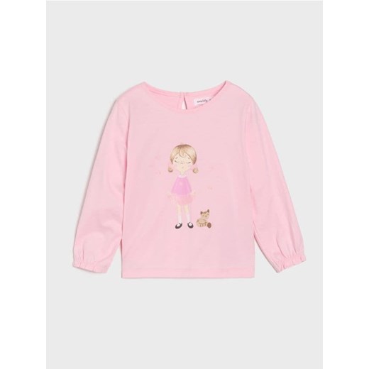 Sinsay - Koszulka z brokatową aplikacją - różowy - id: 395AJ-03X - marki Sinsay - 185019554 Sinsay - Koszulka z brokatową aplikacją - różowy ze sklepu Sinsay w kategorii Kaftaniki i bluzki - zdjęcie 185019554