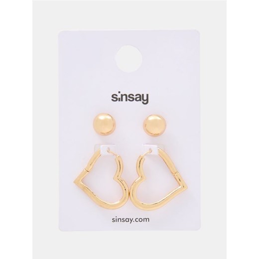 Sinsay - Kolczyki 2 pack - złoty ze sklepu Sinsay w kategorii Kolczyki - zdjęcie 185019583