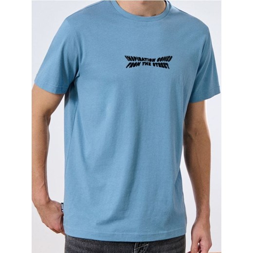 Sinsay - Koszulka z nadrukiem - niebieski ze sklepu Sinsay w kategorii T-shirty męskie - zdjęcie 185019611