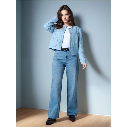 Sinsay - Jeansy high waist - niebieski ze sklepu Sinsay w kategorii Jeansy damskie - zdjęcie 185019740