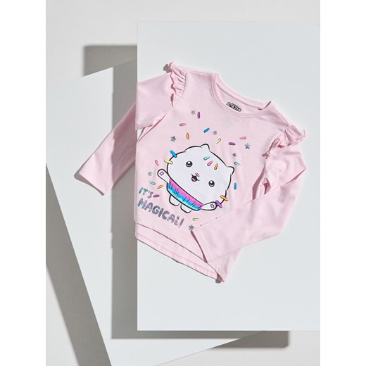 Sinsay - Koszulka z długimi rękawami Gabby's Dollhouse - różowy Sinsay 98 (2-3 l) Sinsay