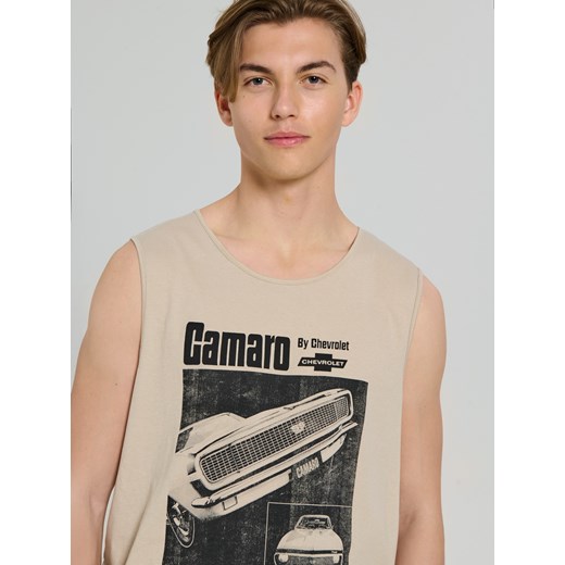 Sinsay - Tank top GM PB - beżowy Sinsay XS Sinsay