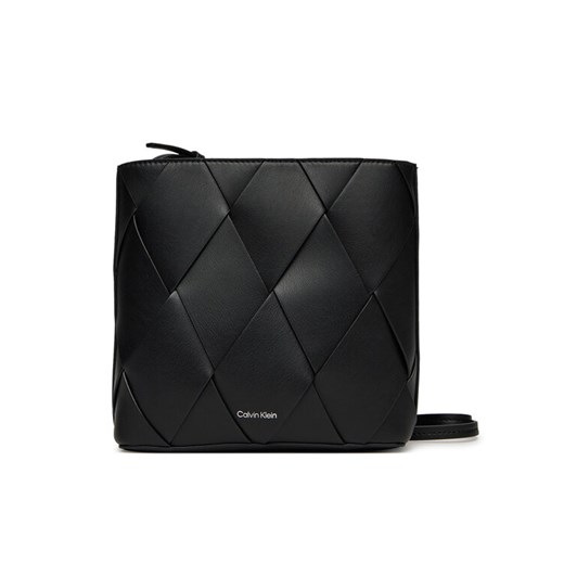 Calvin Klein Torebka Ck Woven Square Crossbody K60K612991 Czarny ze sklepu MODIVO w kategorii Listonoszki - zdjęcie 185023381
