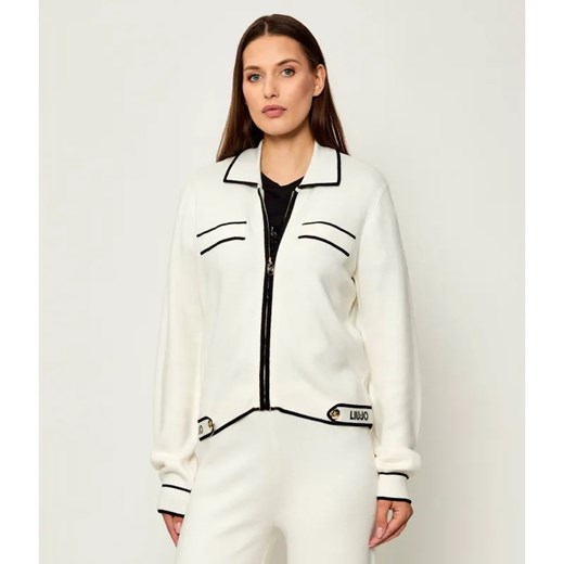 Liu Jo Sport Sweter | Regular Fit | z dodatkiem jedwabiu ze sklepu Gomez Fashion Store w kategorii Swetry damskie - zdjęcie 185027961