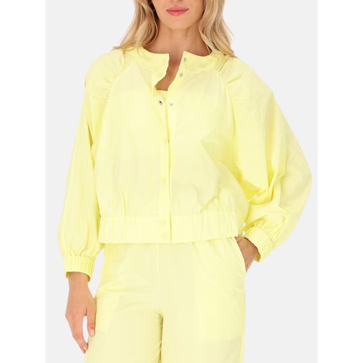 Kurtka bomberka z wiskozy w kolorze cytrynowym EyeForFashion ze sklepu Eye For Fashion w kategorii Kurtki damskie - zdjęcie 185029020