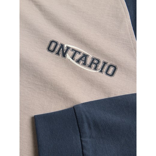 Reserved - Bawełniany longsleeve z nadrukiem - kremowy Reserved 146 (10 lat) Reserved