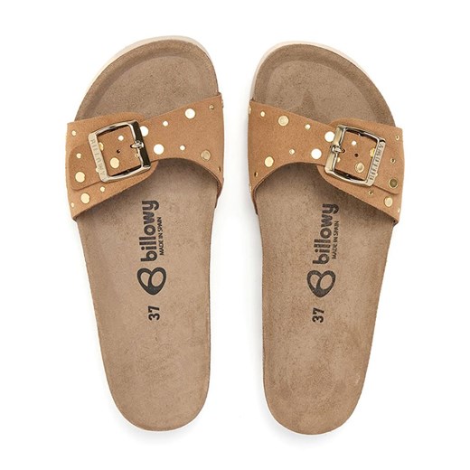 billowy Skórzane klapki w kolorze jasnobrązowym Billowy 39 okazja Limango Polska