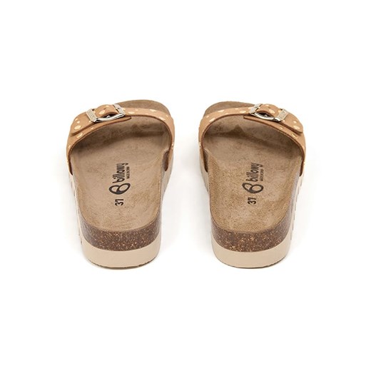 billowy Skórzane klapki w kolorze jasnobrązowym Billowy 39 wyprzedaż Limango Polska