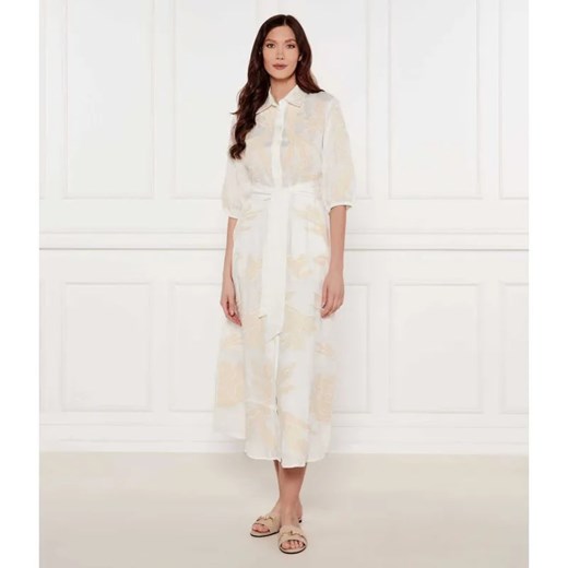 Marella Lniana sukienka z paskiem NOTA ze sklepu Gomez Fashion Store w kategorii Sukienki - zdjęcie 185033254