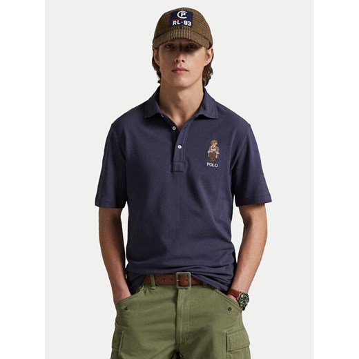 Polo Ralph Lauren Polo 710P00083001 Granatowy Custom Slim Fit ze sklepu MODIVO w kategorii T-shirty męskie - zdjęcie 185034572