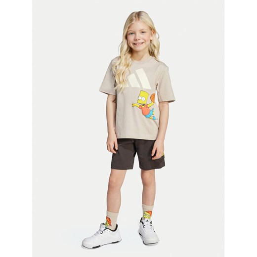 adidas Komplet t-shirt i spodenki The Simpsons JL9196 Beżowy Regular Fit ze sklepu MODIVO w kategorii Komplety niemowlęce - zdjęcie 185034694