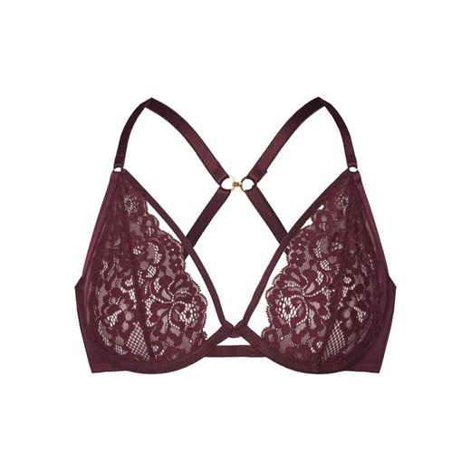 Hunkemöller Biustonosz z fiszbiną 302379 Bordowy ze sklepu MODIVO w kategorii Biustonosze - zdjęcie 185034733