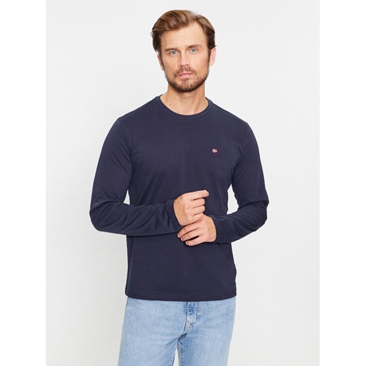 Napapijri Longsleeve Salis NP0A4HN7 Granatowy Regular Fit ze sklepu MODIVO w kategorii T-shirty męskie - zdjęcie 185034771