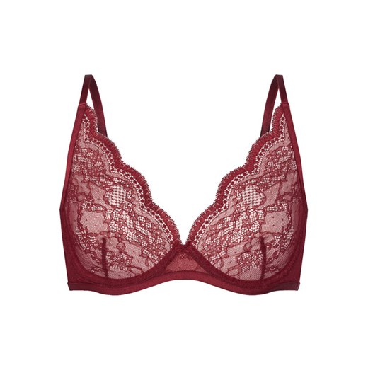 Hunkemöller Biustonosz z fiszbiną 206365 Czerwony ze sklepu MODIVO w kategorii Biustonosze - zdjęcie 185034893