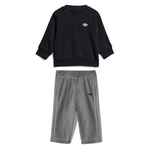 adidas Dres Denim Crew JY3545 Czarny Regular Fit ze sklepu MODIVO w kategorii Dresy chłopięce - zdjęcie 185034952