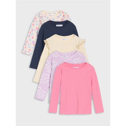 Sinsay - Bawełniana koszulka z długimi rękawami 5 pack - kremowy - id: 7610Z-01X - marki Sinsay - 185037801 Sinsay - Bawełniana koszulka z długimi rękawami 5 pack - kremowy ze sklepu Sinsay w kategorii Kaftaniki i bluzki - zdjęcie 185037801