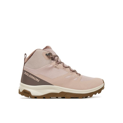 Trekkingi Salomon Outsnap Waterproof L47854100 Różowy ze sklepu eobuwie.pl w kategorii Buty trekkingowe damskie - zdjęcie 185038392
