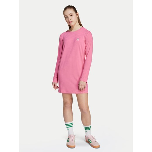 adidas Sukienka codzienna JX2850 Różowy Slim Fit ze sklepu MODIVO w kategorii Sukienki dziewczęce - zdjęcie 185039092