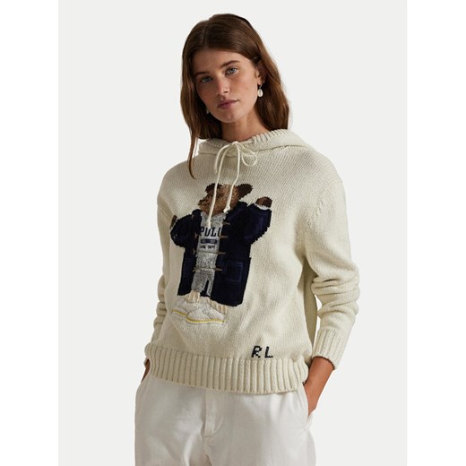 Polo Ralph Lauren Sweter 211972802001 Beżowy Relaxed Fit ze sklepu MODIVO w kategorii Swetry damskie - zdjęcie 185039110