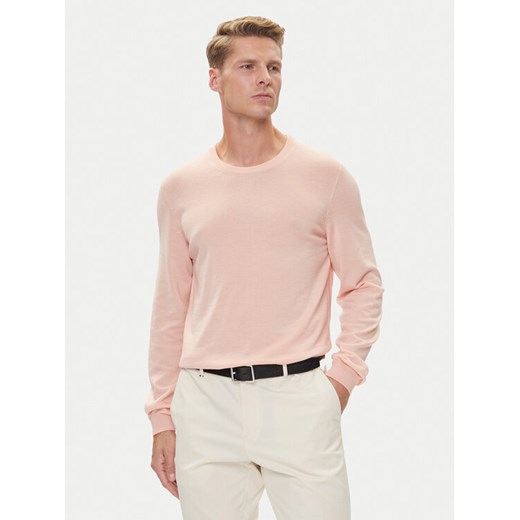 BOSS Sweter Leno-P 50468239 Różowy Slim Fit ze sklepu MODIVO w kategorii Swetry męskie - zdjęcie 185039114