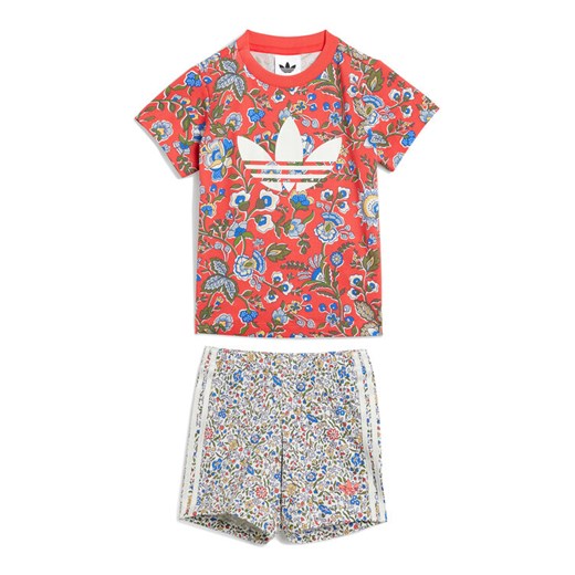 adidas Komplet t-shirt i spodenki Liberty London JY3016 Czerwony Regular Fit ze sklepu MODIVO w kategorii Komplety niemowlęce - zdjęcie 185039184