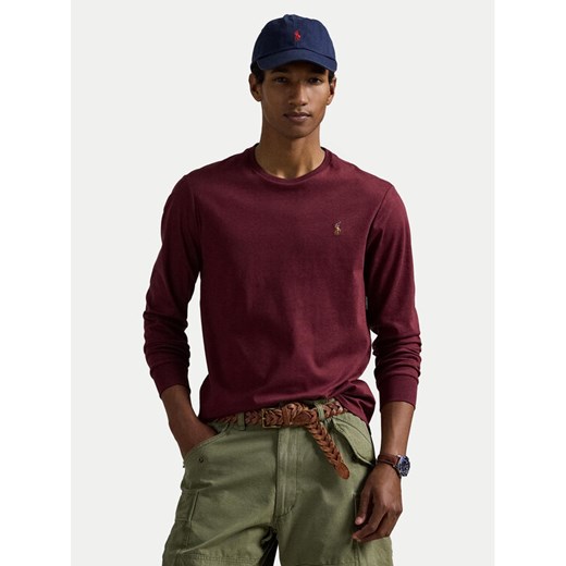 Polo Ralph Lauren Longsleeve 710760121037 Bordowy Slim Fit ze sklepu MODIVO w kategorii T-shirty męskie - zdjęcie 185039190