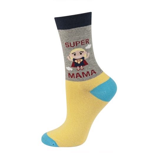 Super Mama - Skarpety damskie SOXO okazjonalne sklep-soxo zolty elastan