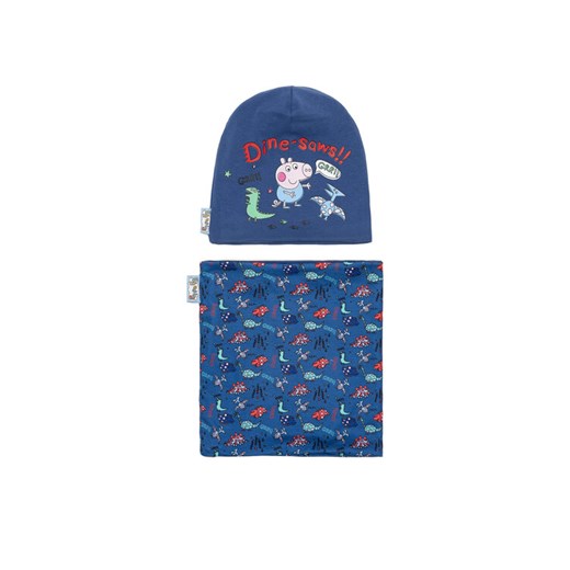 Komplet czapka i komin Peppa Pig ACCCS-AW24-110PP Granatowy ze sklepu eobuwie.pl w kategorii Czapki dziecięce - zdjęcie 185040574