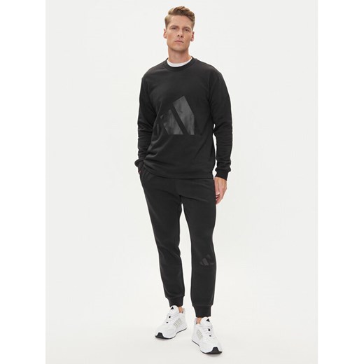 adidas Dres Big Logo Fleece Colorblock JI8865 Czarny Regular Fit ze sklepu MODIVO w kategorii Dresy męskie - zdjęcie 185040791
