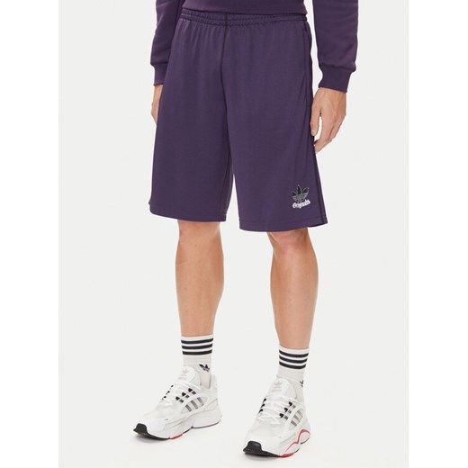 adidas Szorty sportowe Graphic Mesh JY2758 Fioletowy Loose Fit ze sklepu MODIVO w kategorii Spodenki męskie - zdjęcie 185040824