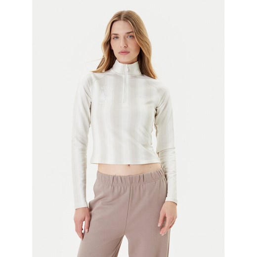 adidas Bluza Half-Zip Graphic Football JW3642 Écru Regular Fit ze sklepu MODIVO w kategorii Bluzy damskie - zdjęcie 185040843