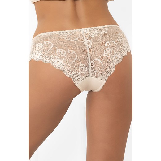 Figi damskie koronkowe beż pudrowy Soler bokser, Kolor beż pudrowy, Rozmiar S, Gee One ze sklepu Intymna w kategorii Majtki damskie - zdjęcie 185041344